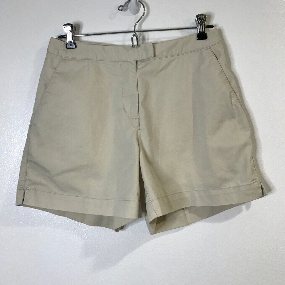 Adidas Golf Shorts Womens Size 4 / Small Stretch Beige Khaki Mid Rise 5"